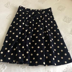 Polka dot midi skirt navy blue